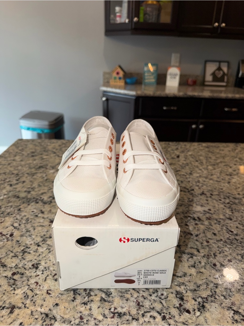 Size 5.5W Superga 2750 Cotu Classic White Rose Gold SKU S000010 Brand New - Picture 3 of 9